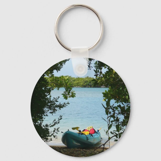 Kayaking in St. Thomas US Virgin Islands Key Ring (Front)