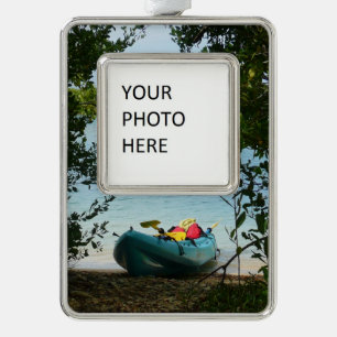 Kayaking in St. Thomas US Virgin Islands Silver Plated Framed Ornament