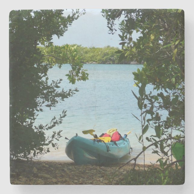 Kayaking in St. Thomas US Virgin Islands Stone Coaster (Front)