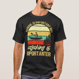 Kayaking Is Important Retro 70s Camp Boat Fishing T-Shirt