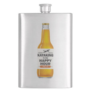 Kayaking Is My Happy Hour Hip Flask