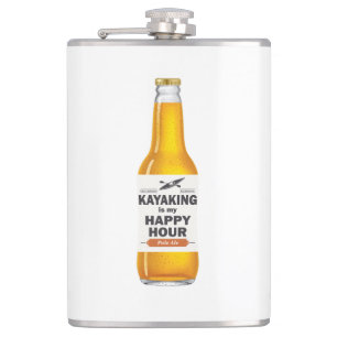 Kayaking Is My Happy Hour Hip Flask
