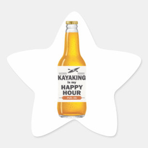 Kayaking Is My Happy Hour Star Sticker