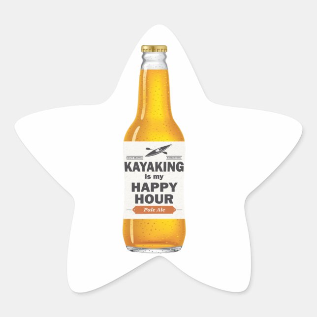 Kayaking Is My Happy Hour Star Sticker (Front)