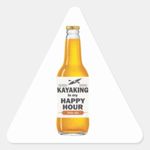 Kayaking Is My Happy Hour Triangle Sticker