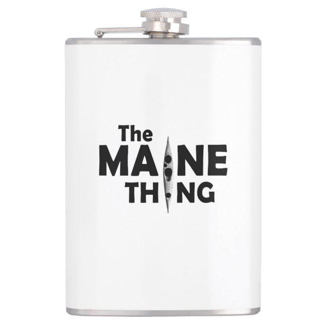 Kayaking Is The Maine Thing Hip Flask (Front)