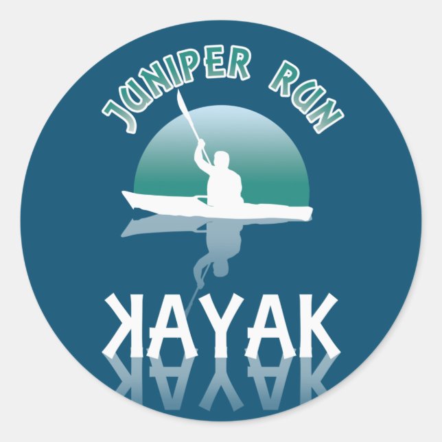 Kayaking Juniper Run - Kayak Classic Round Sticker (Front)