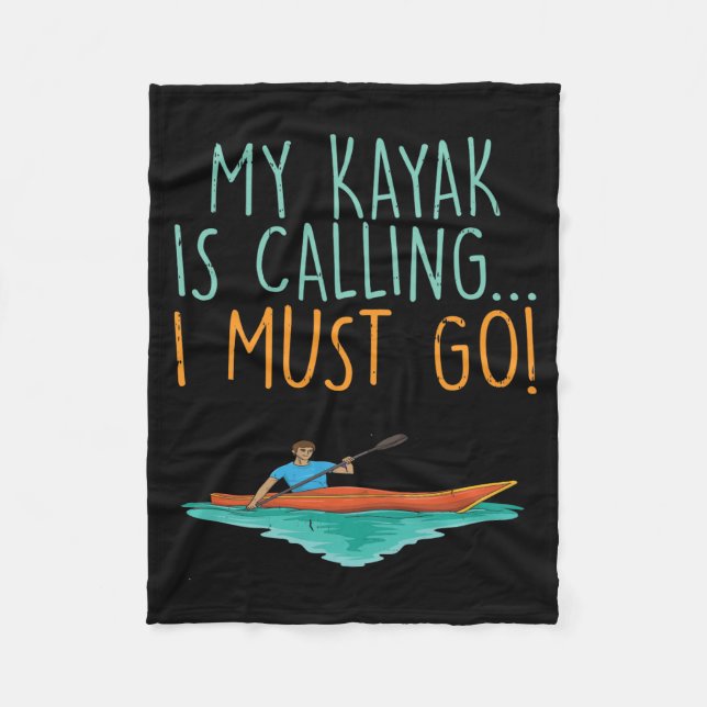 Kayaking Kayak Gift Fleece Blanket (Front)