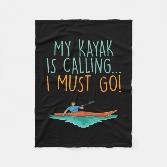 Kayaking Kayak Gift Fleece Blanket (Front)
