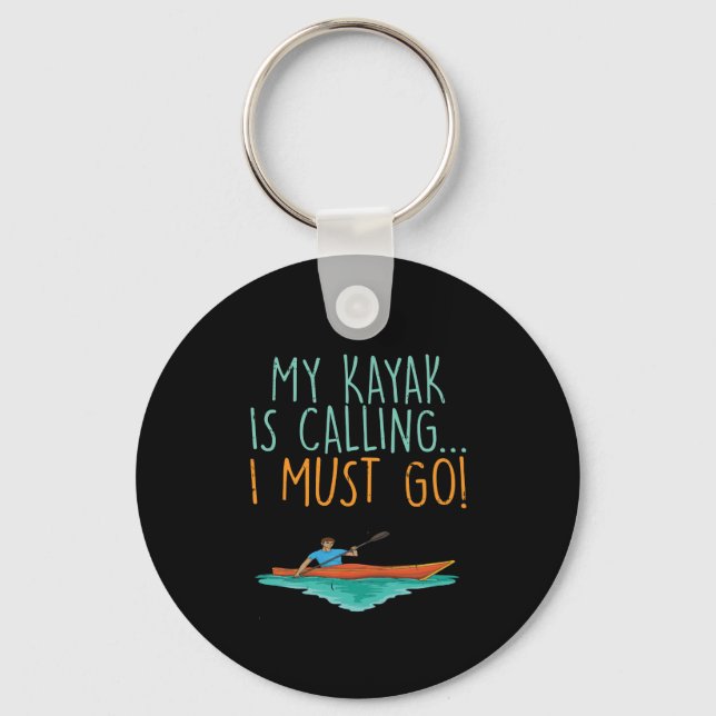 Kayaking Kayak Gift Key Ring (Front)