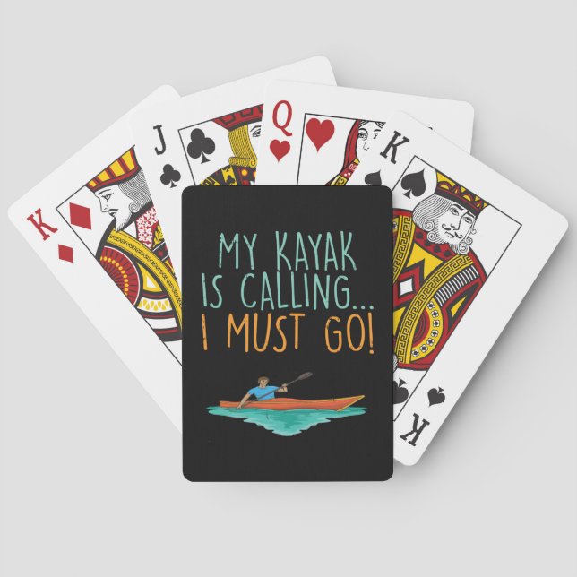 Kayaking Kayak Gift Playing Cards (Back)
