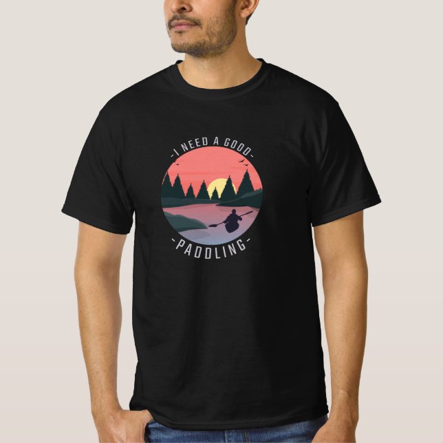 Kayaking Kayak Paddling T-Shirt (Front)