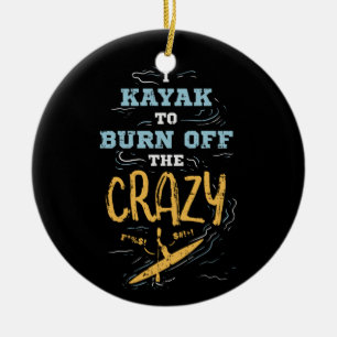 Kayaking Kayaker Ceramic Tree Decoration
