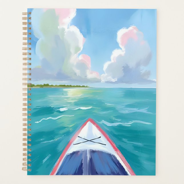 Kayaking Lake Watercolor Planner (Front)