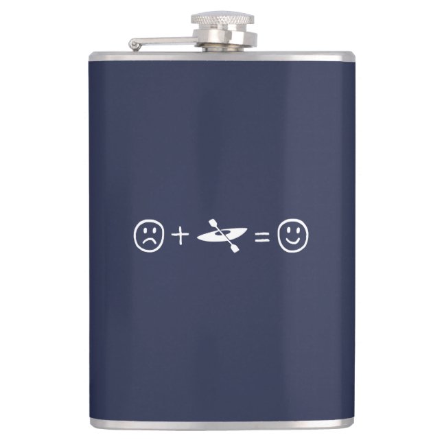Kayaking Makes You Happy Hip Flask (Front)