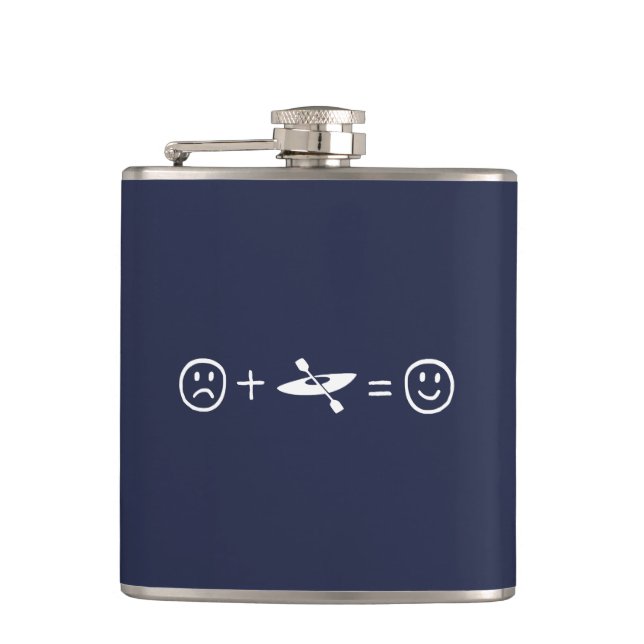Kayaking Makes You Happy Hip Flask (Front)