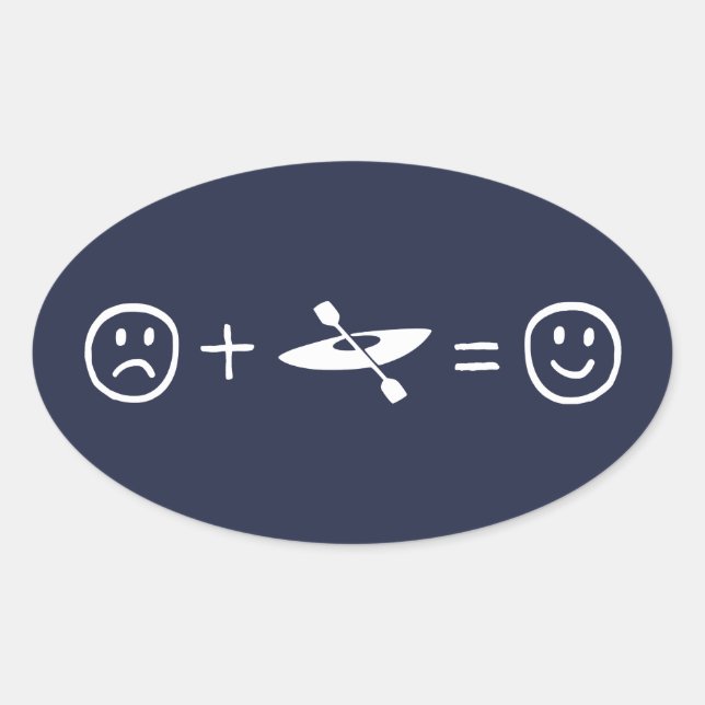 Kayaking Makes You Happy Oval Sticker (Front)