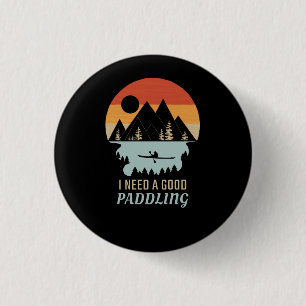 Kayaking Mountains Retro 3 Cm Round Badge
