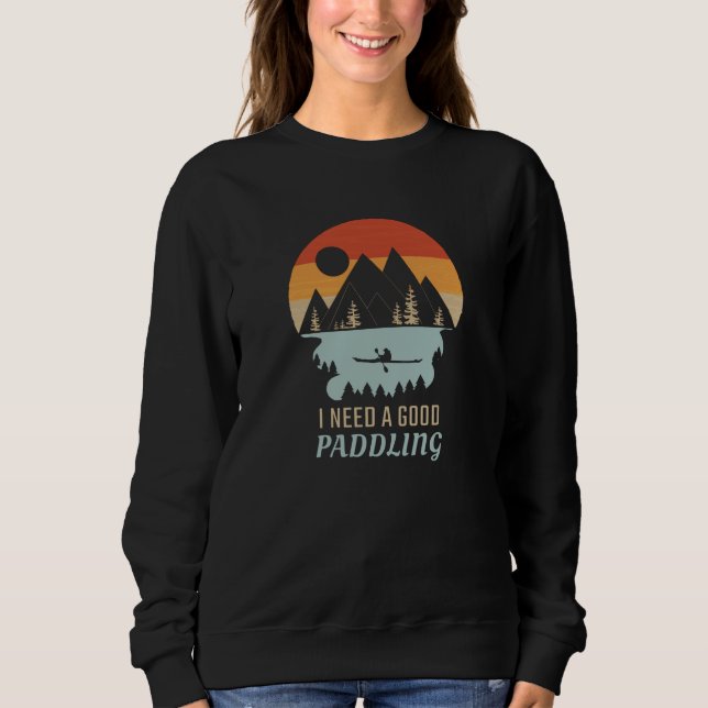 Kayaking Mountains Retro Sweatshirt (Front)