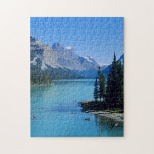 Kayaking on Maligne Lake at Spirit Island Jigsaw Puzzle