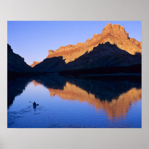 Kayaking on the Colorado River in Spanish Poster