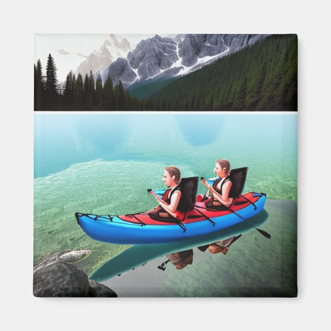 Kayaking on Turquoise Water Magnet (Front)