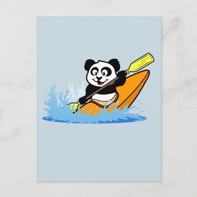 Kayaking Panda Postcard (Front)