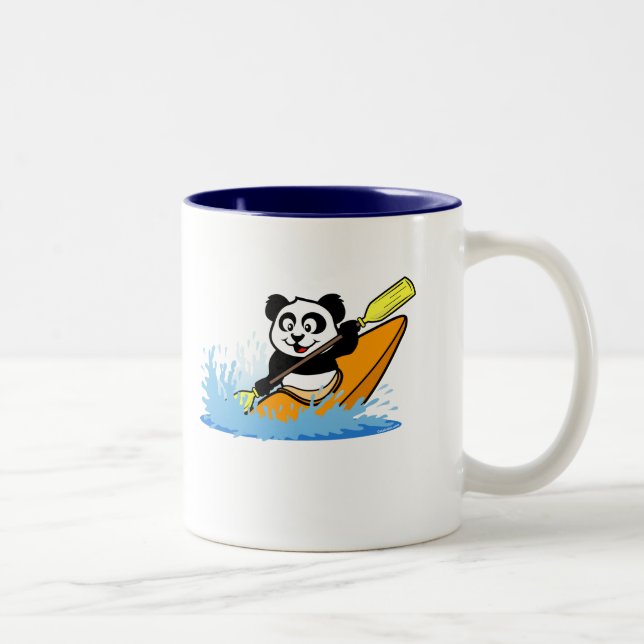 Kayaking Panda Two-Tone Coffee Mug (Right)