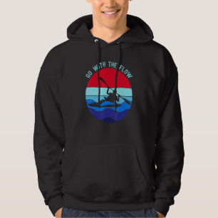 Kayaking Retro Vintage Sunset River Kayak Hoodie