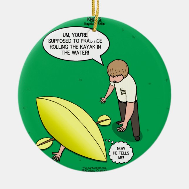 Kayaking Skills Ceramic Tree Decoration (Front)