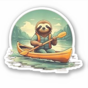 Kayaking Sloth Canoe Lover Funny Animals Vintage