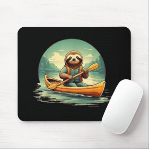 Kayaking Sloth Canoe Lover Funny Animals Vintage Mouse Mat