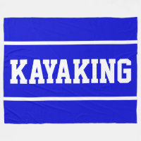 KAYAKING Sporty White Text Stripes On Royal Blue