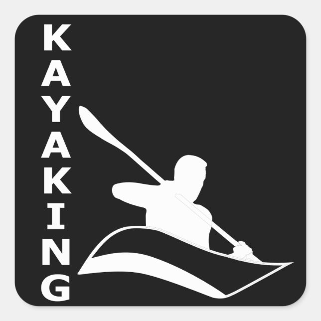 Kayaking Square Sticker (Front)