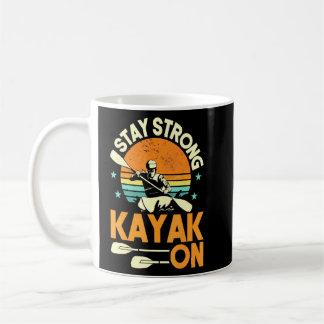 Kayaking Stay Strong Kayak On Retro Vintage Sunset Coffee Mug