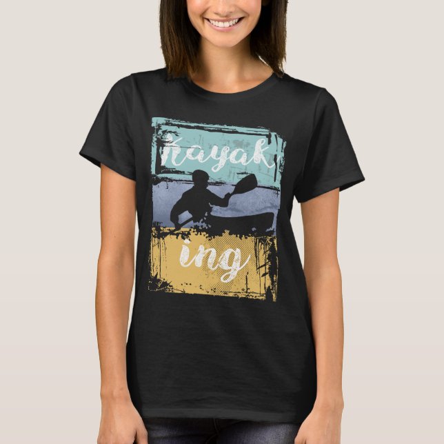 Kayaking Tee - Vintage Retro Kayak (Front)