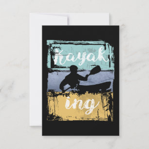 Kayaking Tee - Vintage Retro Kayak RSVP Card