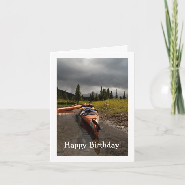 Kayaking the Lapie; Happy Birthday Card (Front)