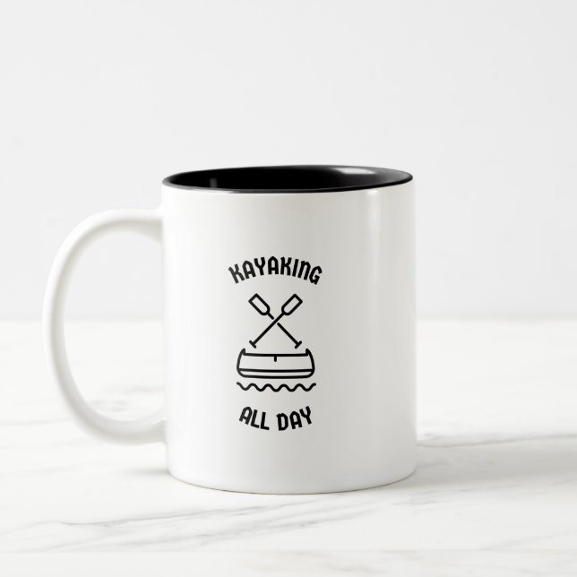 Kayaking Two-Tone Coffee Mug (Left)
