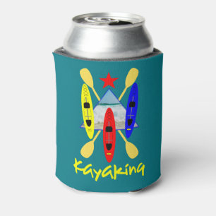 Kayaking Water Sports Themed Graphic Can Cooler