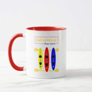 Kayaking Water Sports Themed Graphic Mug
