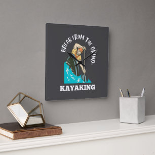 Kayaking (White) Clock
