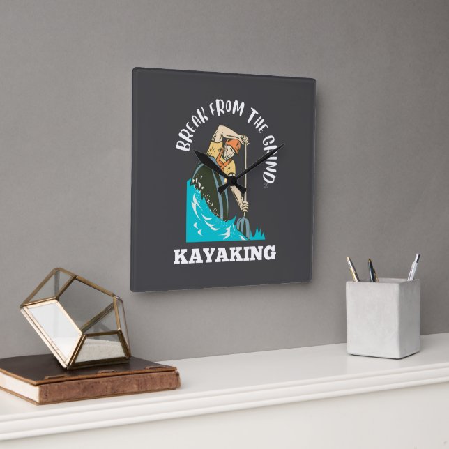 Kayaking (White) Clock (Office)
