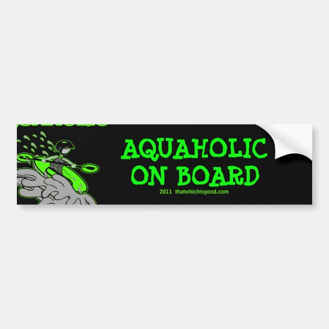 Kayaking Whitewater Silhouette Bumper Sticker (Front)