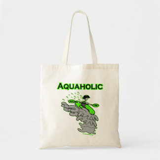 Kayaking Whitewater Silhouette Tote Bag