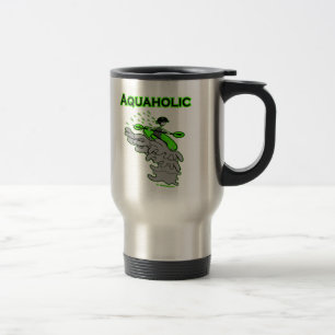 Kayaking Whitewater Silhouette Travel Mug