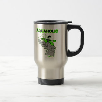 Kayaking Whitewater Silhouette Travel Mug
