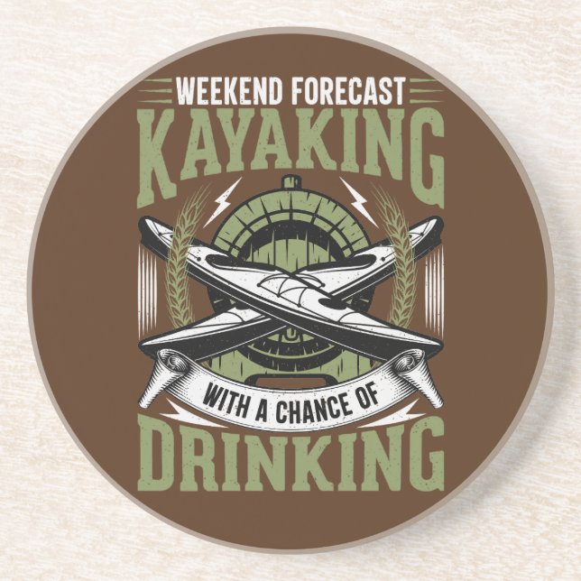 Kayaking With a Chance of Drinking  Coaster (Front)