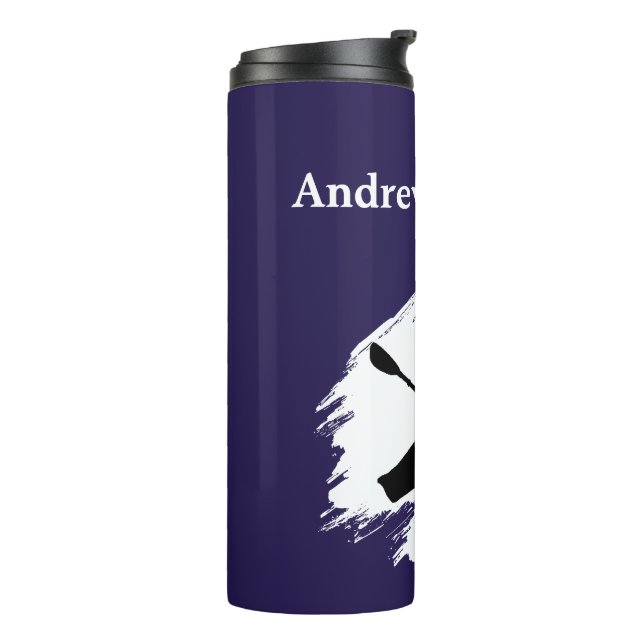 Kayaking - with Kayaker silhouette - Personalize Thermal Tumbler (Rotated Left)
