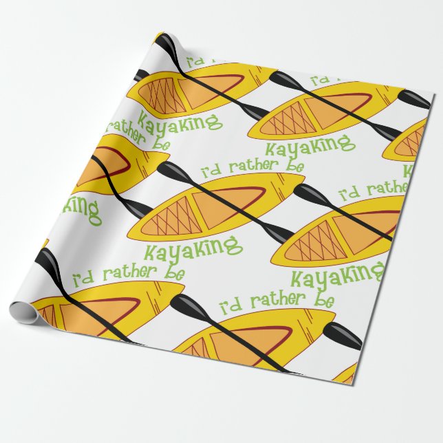 Kayaking Wrapping Paper (Unrolled)